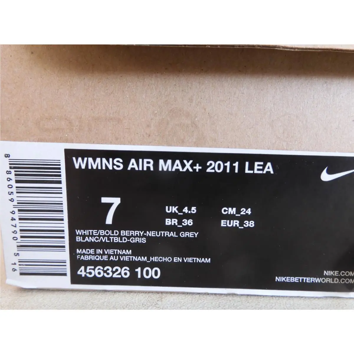 Nike shoes - Nike Air Max+ 2011 - Air - 456326-100 - White (UPC: 886059947905) 6