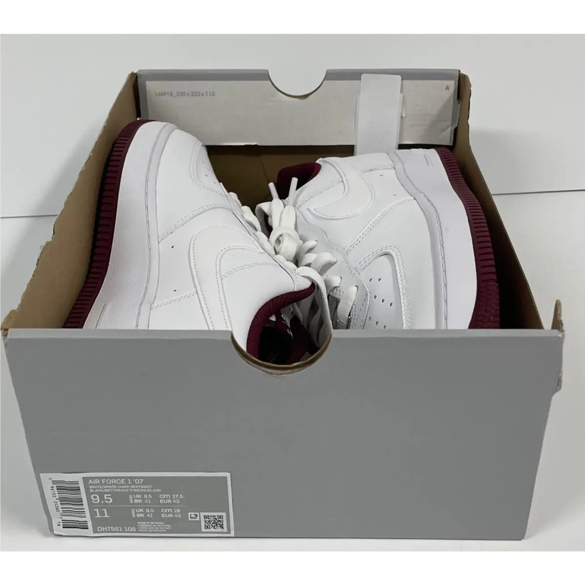 Nike shoes - Nike Air Force 1 - Air Force - White Dark Beetroot (UPC: 196152243607) 8
