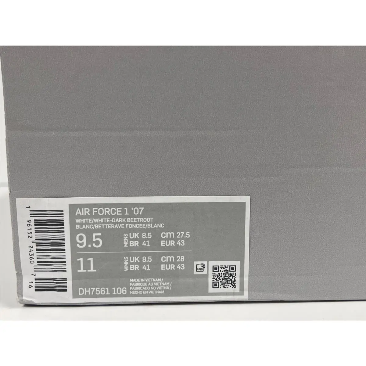 Nike shoes - Nike Air Force 1 - Air Force - White Dark Beetroot (UPC: 196152243607) 9