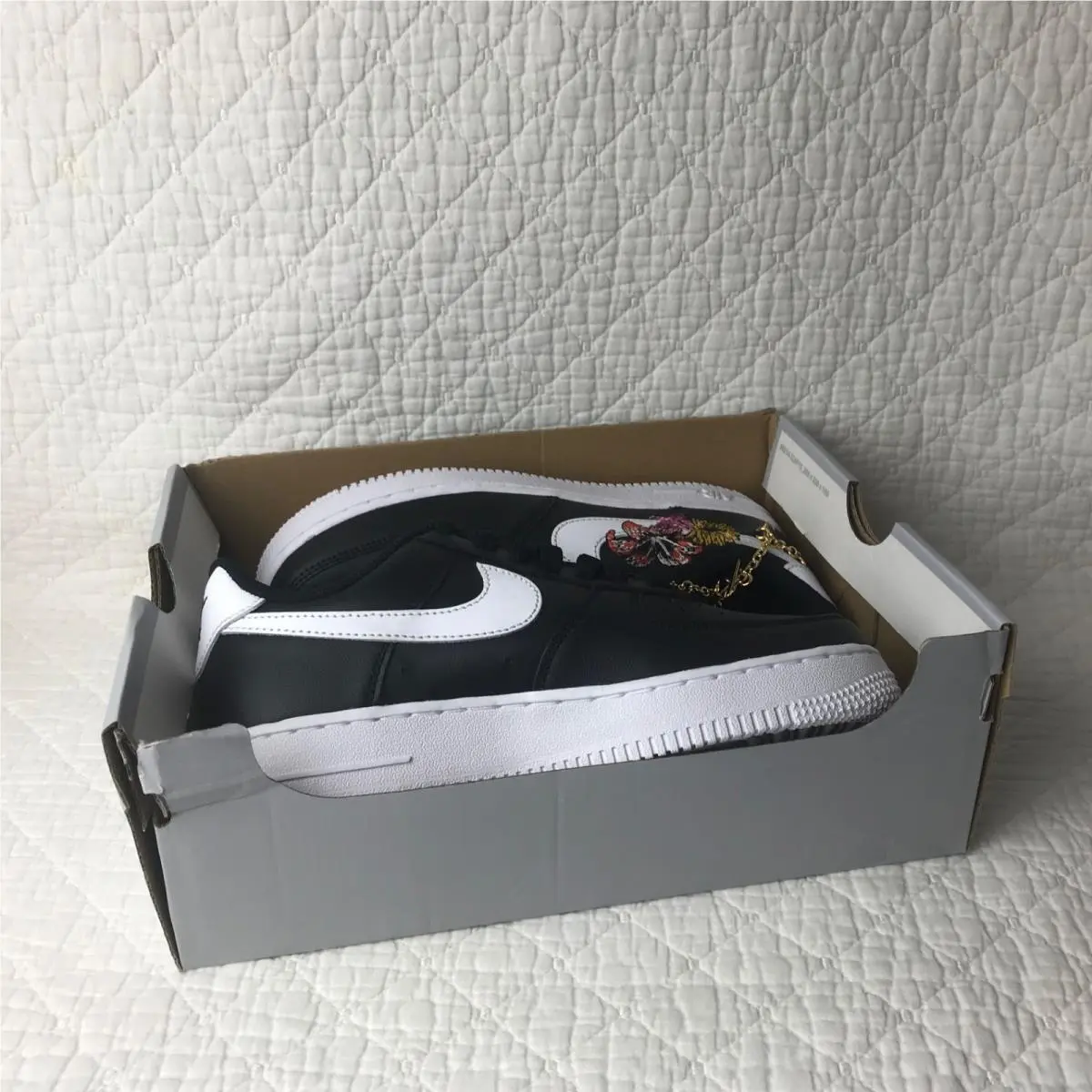 Nike shoes - Nike Air Force 1 - Air Force - IB6644-001 - black white metallic gold 10