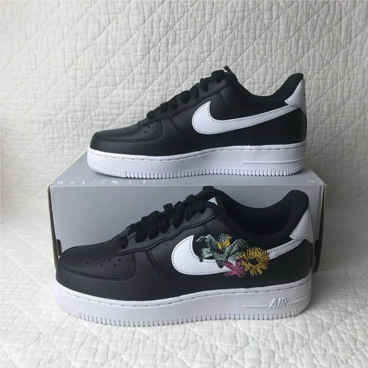 Nike shoes - Nike Air Force 1 - Air Force - IB6644-001 - black white metallic gold 1