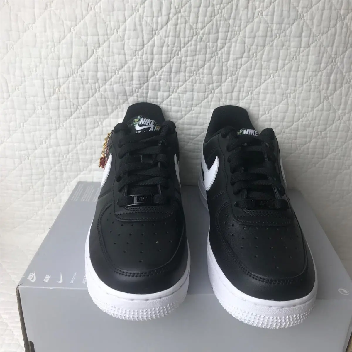 Nike shoes - Nike Air Force 1 - Air Force - IB6644-001 - black white metallic gold 3