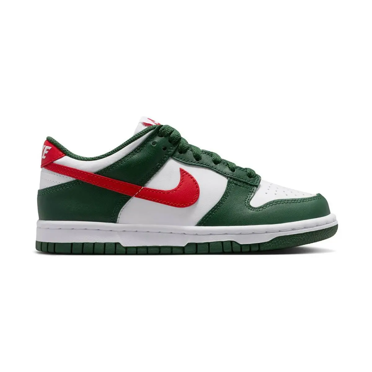 Grade School Nike Dunk Low_fir/university Red-white IO7453-323-SIZE 4