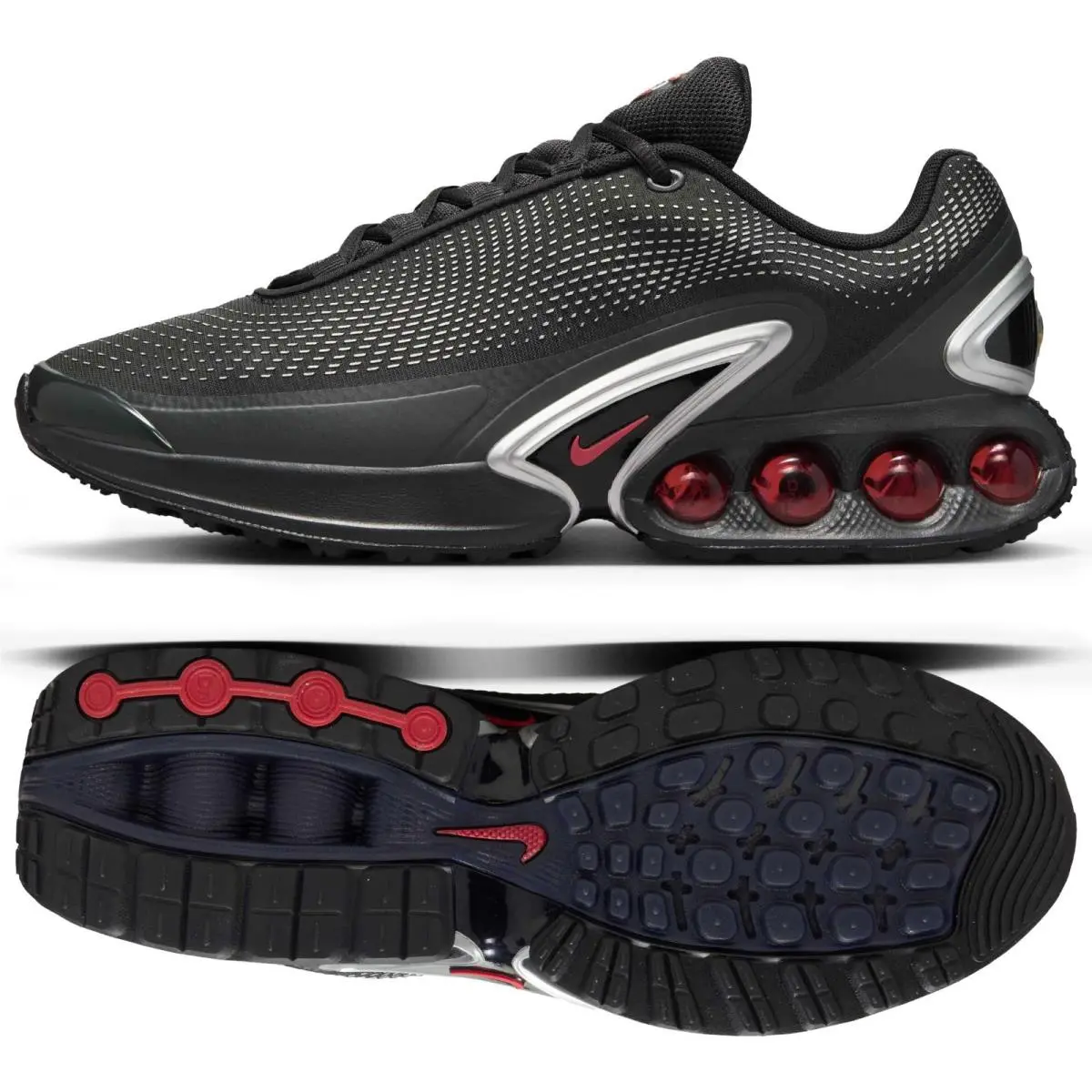 Nike Air Max Dn Black/metallic Silver/university Red DV3337-016 Men`s Shoes Sz 7
