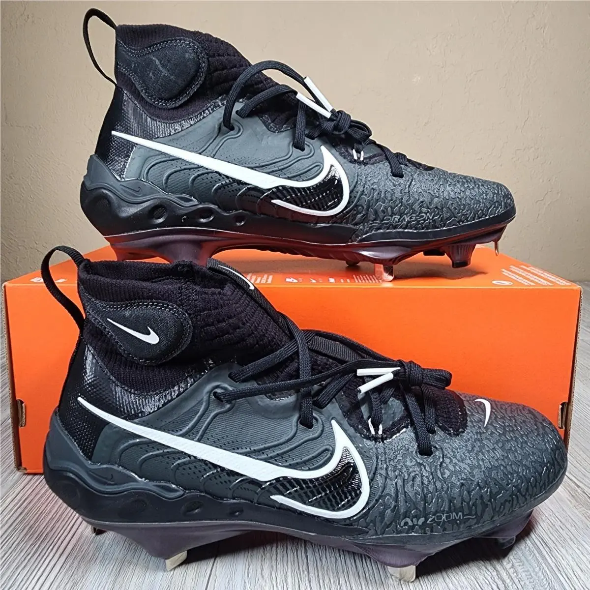 Nike Alpha Huarache Nxt Metal Baseball Cleat Black Mens Size 9.5 DJ6517-010