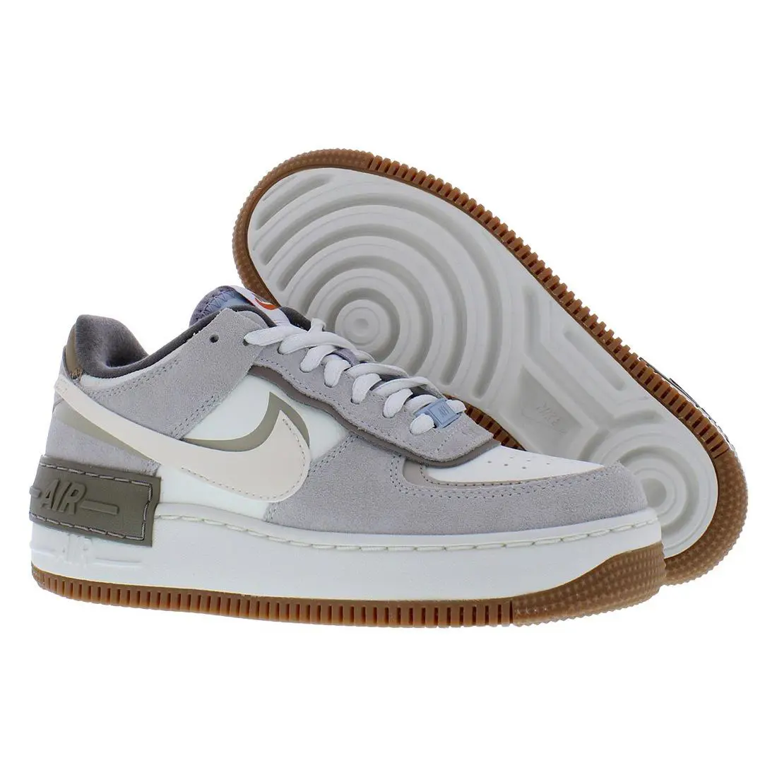 Nike Air Force 1 Shadow Womens Shoes Size 8 Color: Voile/ivory Pale/grey Fog - Ivory, Main: Multi-Colored