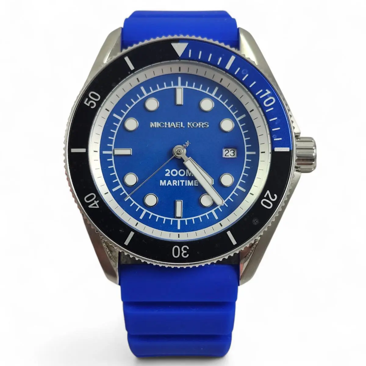 Men`s Maritime Michael Kors Blue Black Diver Watch MK9156
