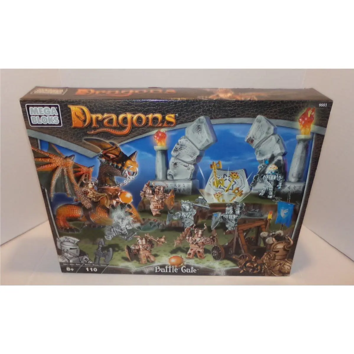 Vintage Mega Bloks Dragons 9881 Battle Gate 110 Piece Set Figures Weapons