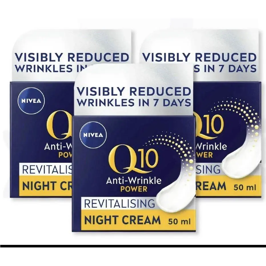 Nivea Q10 Power Anti Wrinkle Firming Night Cream 50ml-3 Pk
