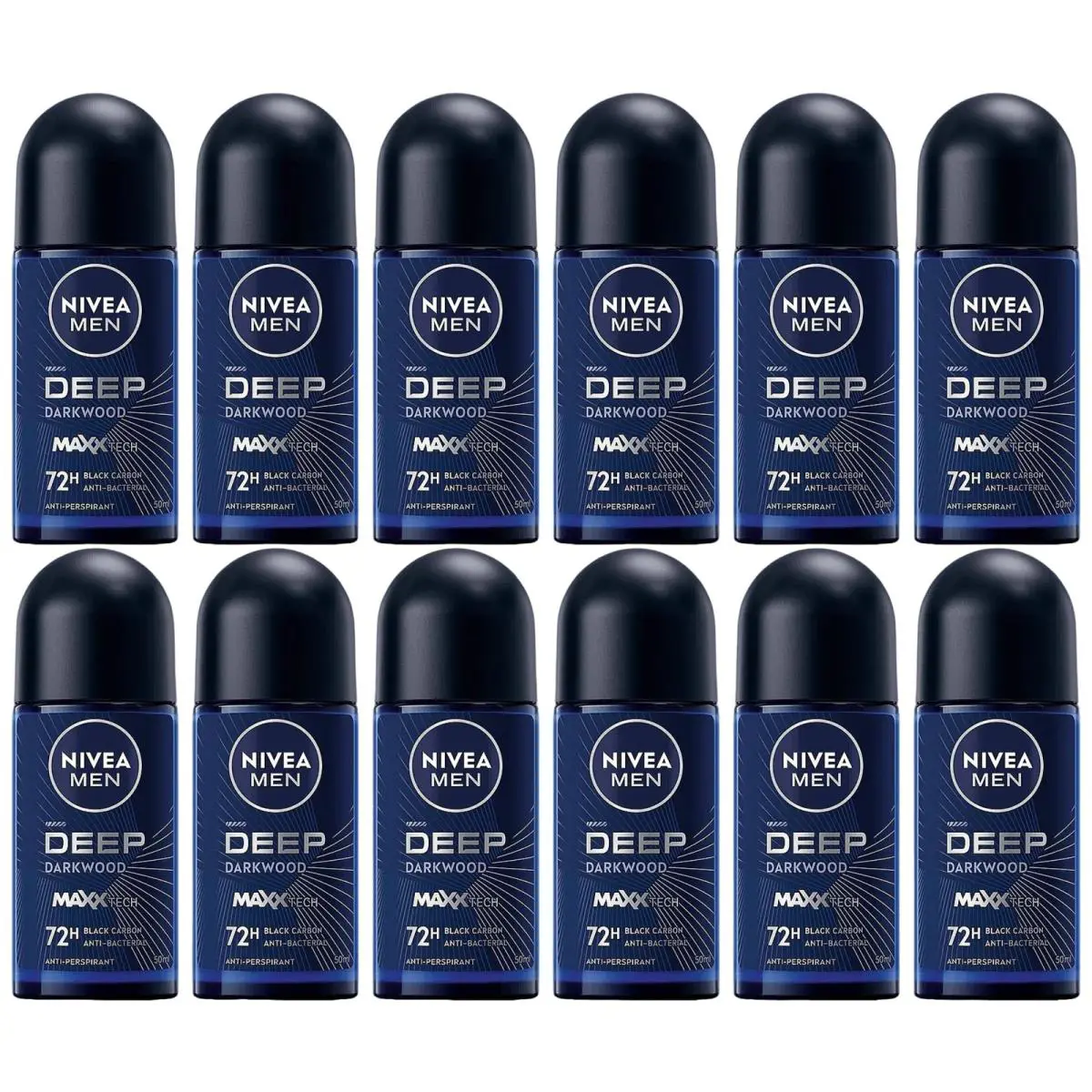 Nivea Men Deep Darkwood Maxx Tech Anti-perspirant Deodorant 1.7oz Pack of 12