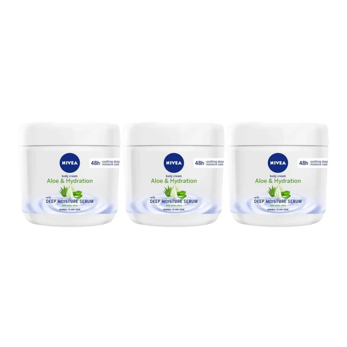 Nivea Aloe Hydration Body Cream with Aloe Vera 13.5oz 400ml Pack of 3