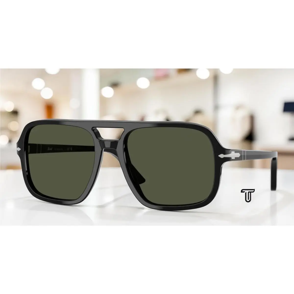 PO3328S 95 31 Black Green 58 mm Men`s Sunglasses by Persol
