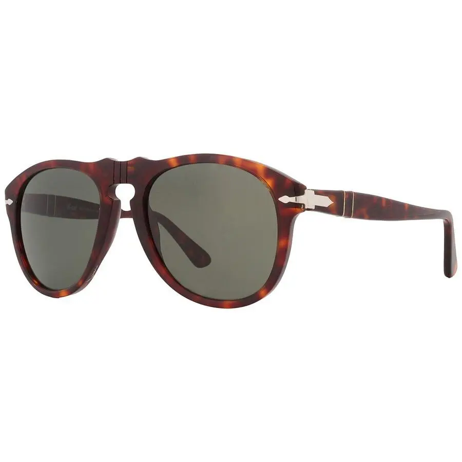 Persol PO0649 24/31 Sunglasses Havana Frame Green Lens 54mm