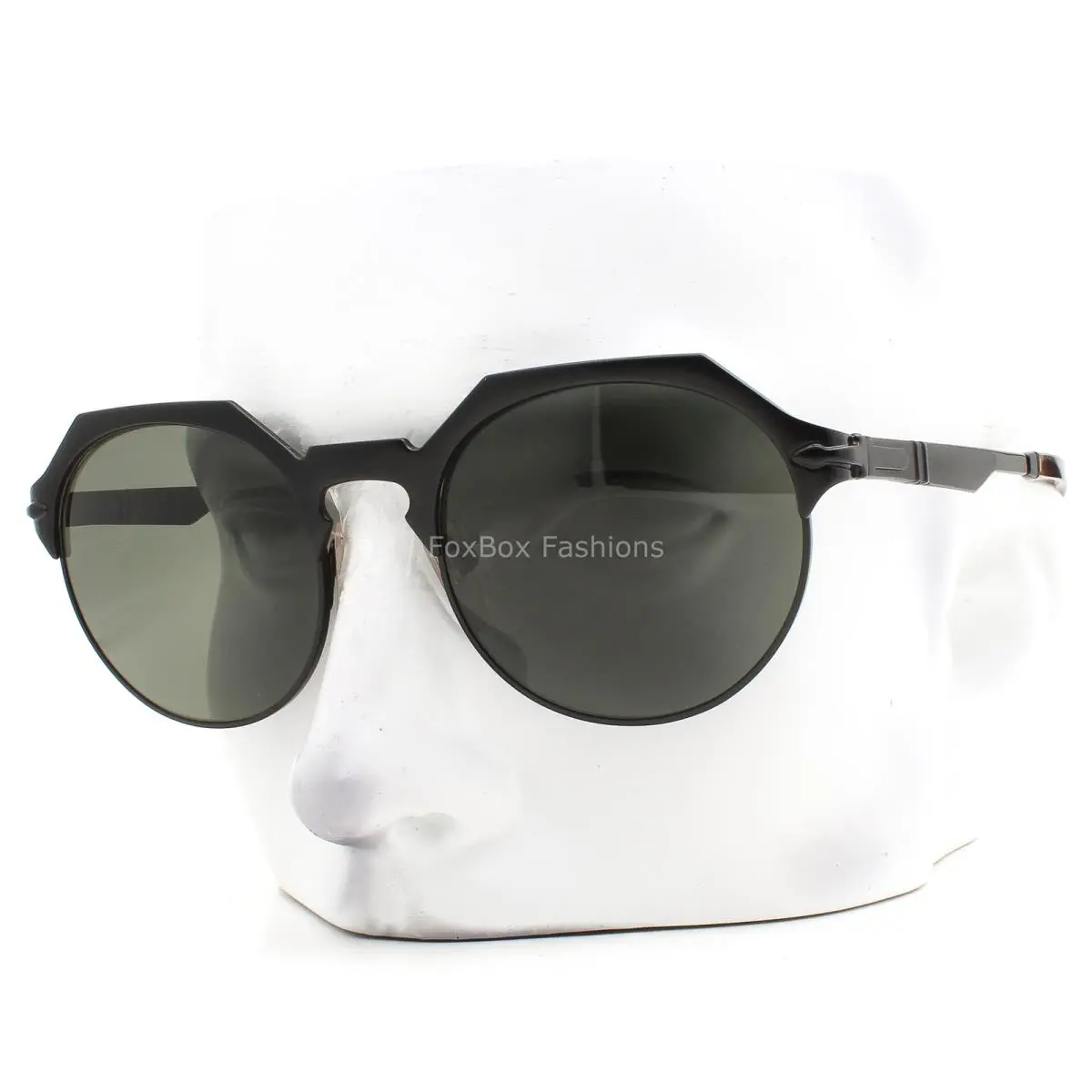 Persol Sunglasses PO2488S 1116/58 Semi Gloss Black Green Polarized Glass W/case