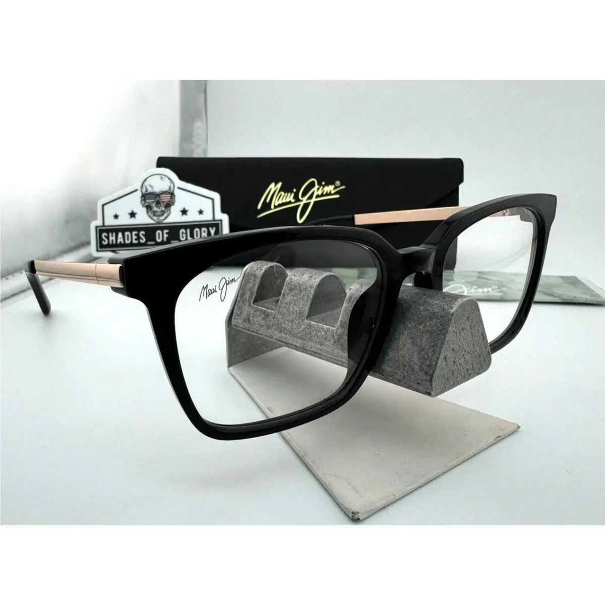 Maui Jim Eyeglasses Frames MJO2226-02 Black Rose Gold 51-19-140MM Case