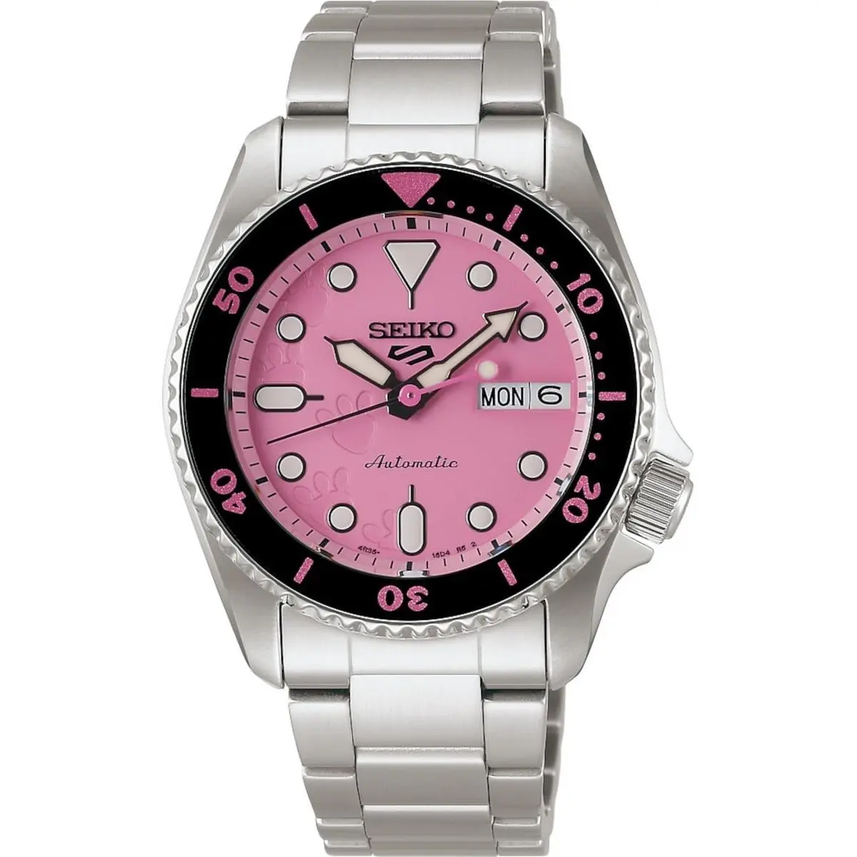 Puma Seiko 5 Sports Skx Series Pink Panther 38mm Pink Dial Watch SRPM07
