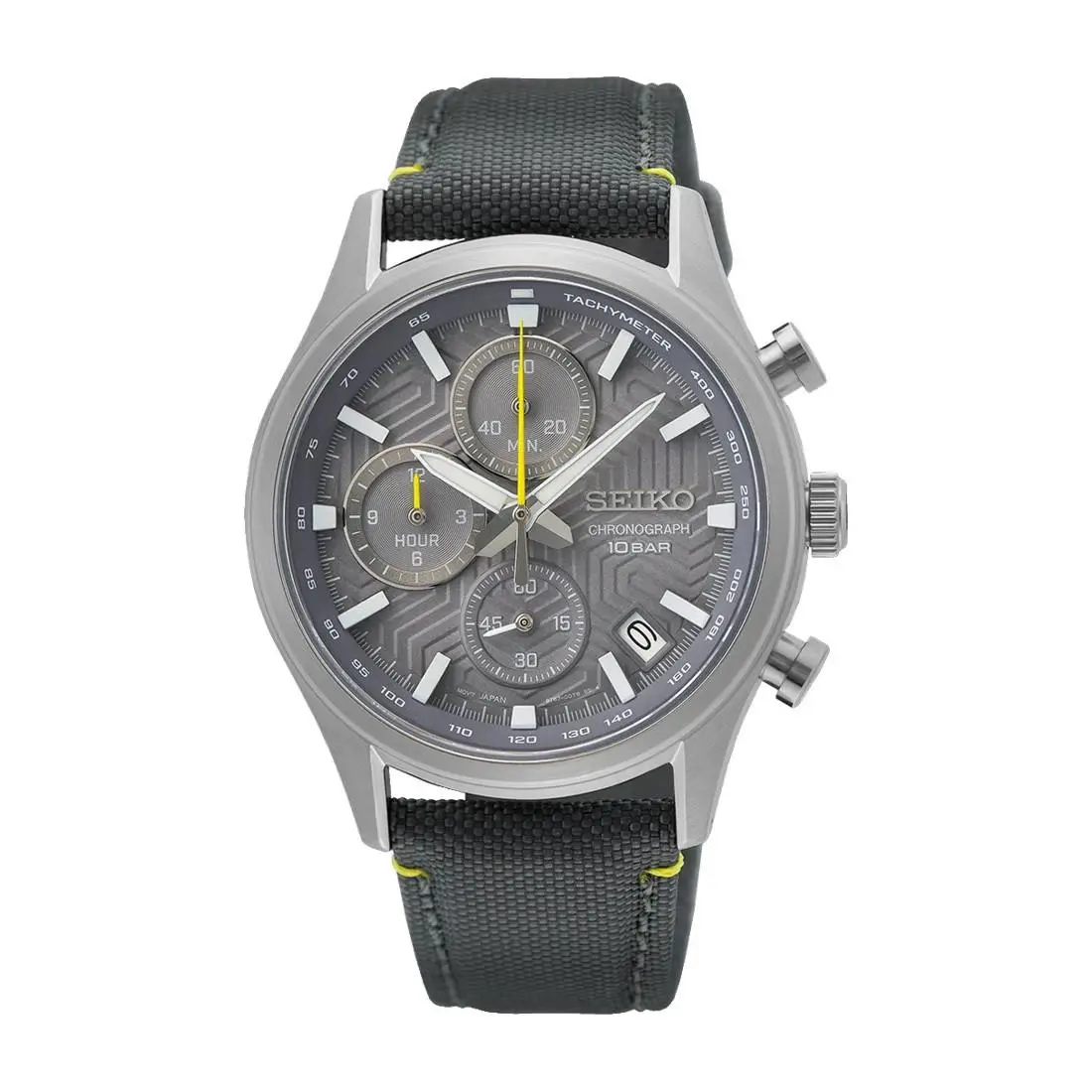 Chronograph Quartz Grey Dial Men`s Watch Sapphire Crystal SSB423 by Seiko
