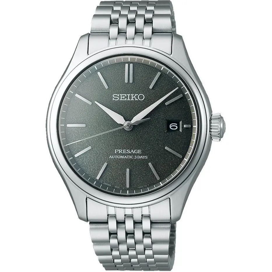 Seiko Presage Classic Series Gray Dial Stainless Men`s Watch SPB465