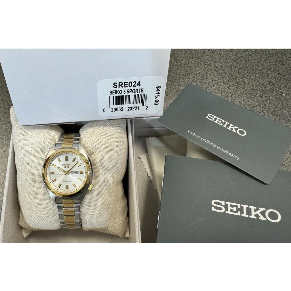 5 Sport Snxs Series Two Tone Silver Dial Unisex 32mm Watch SRE024 Japan by Seiko