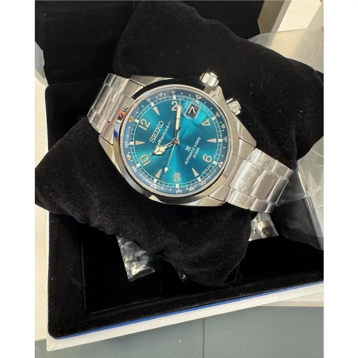 Seiko Prospex Alpinist Teal Dial Steel Bracelet Watch SPB503 Japan