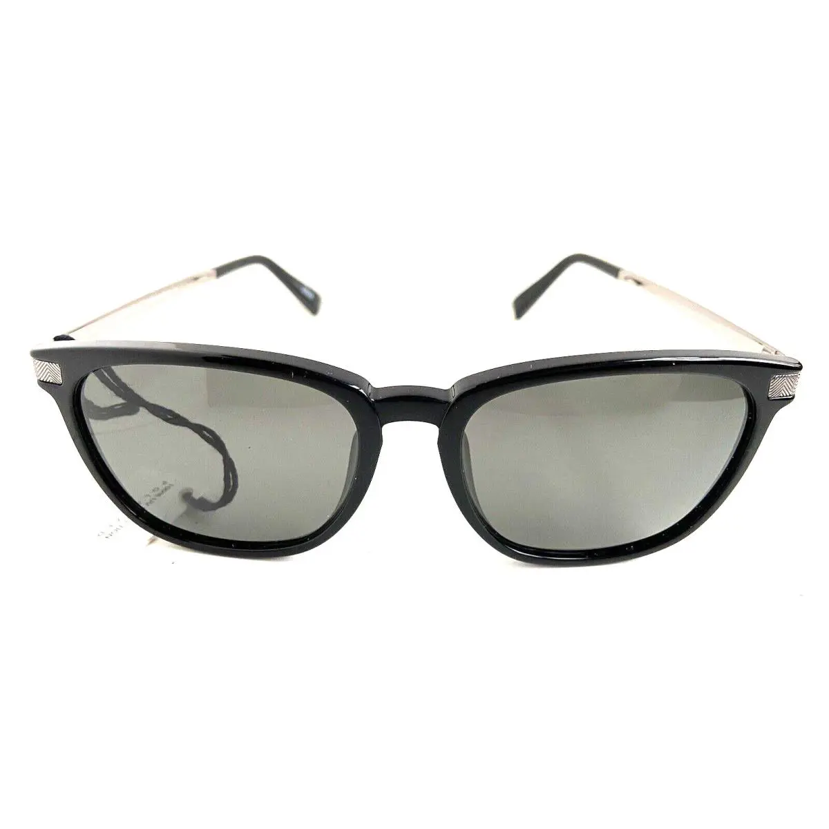 Polarized Ermenegildo Zegna EZ 0039-F 01D 55mm Italy Black Men Sunglasses