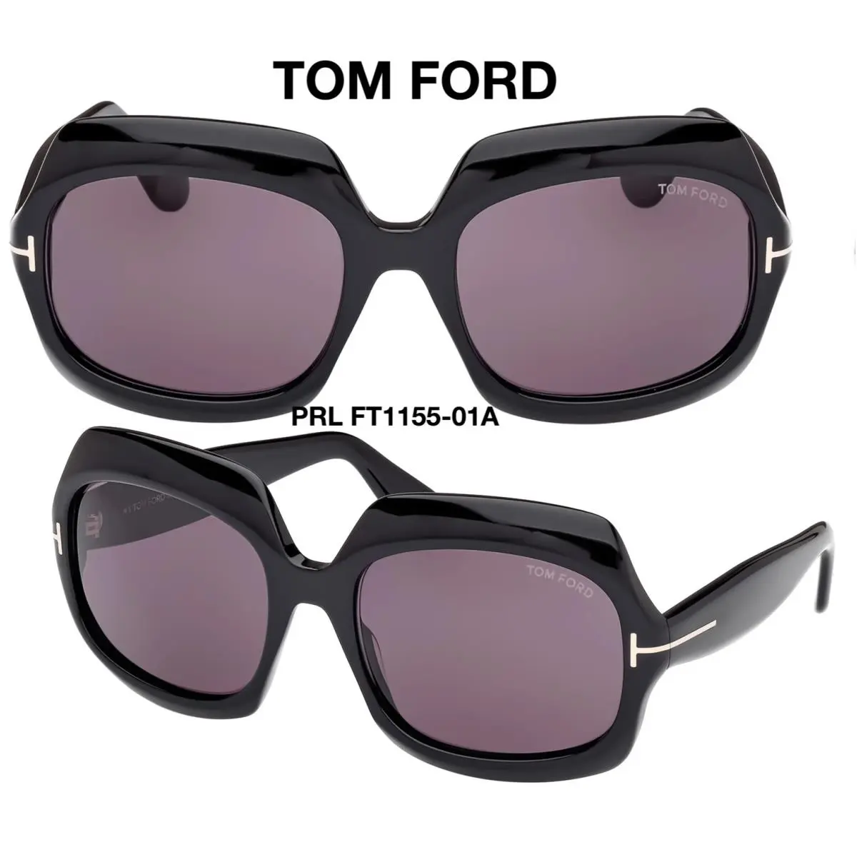 TF 1155 Ren Sunglasses FT 1155 Unisex Multiple Colors 01A (Black/Smoke) by Tom Ford