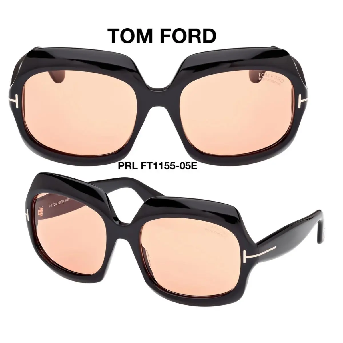 TF 1155 Ren Sunglasses FT 1155 Unisex Multiple Colors 05E (Black/Brown) by Tom Ford