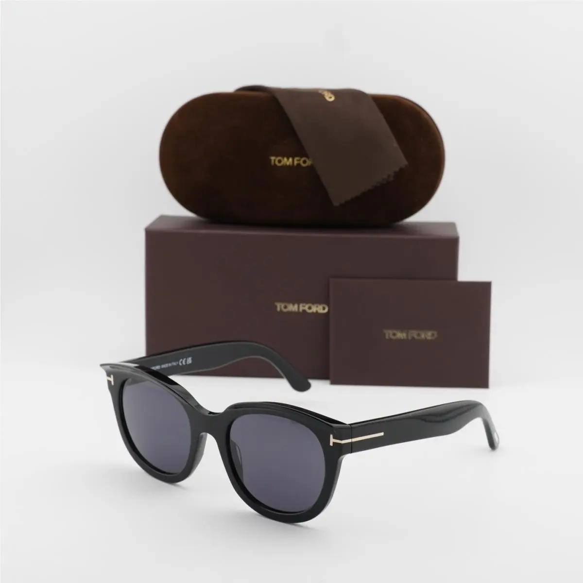 FT1114 01A Shiny Black/smoke 54-21-140 Sunglasses by Tom Ford