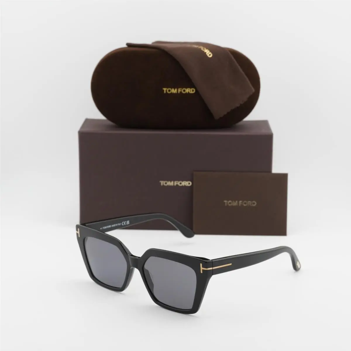 Tom Ford FT1030 01D Shiny Black/smoke Polarized 53-15-140 Sunglasses