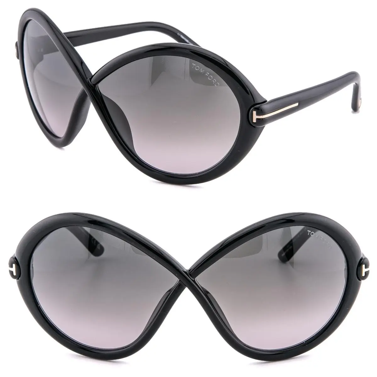 Jada TF1070 01B Black Bold Wrap Infinity Oversize Sunglass 1070 FT1070 by Tom Ford