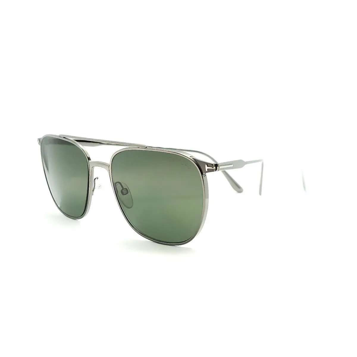 Tom Ford TF 0692 Kip Sunglasses 12N Ruthenium / Green Lenses 58