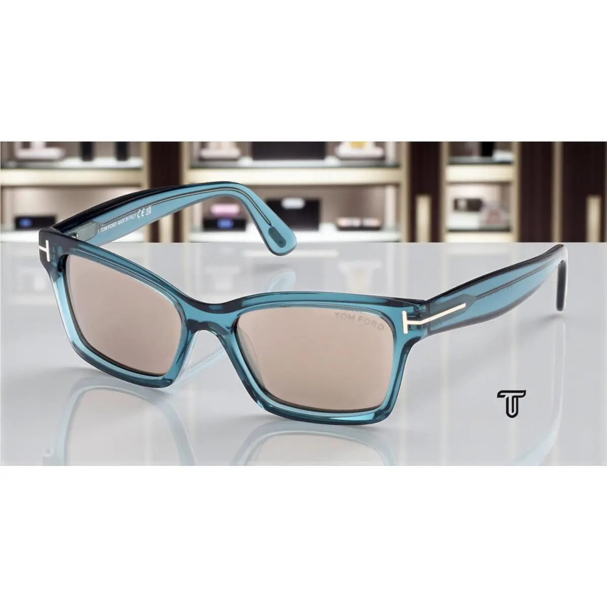 Tom Ford Mikel FT1085 90L Shiny Blue Roviex Mirror 54 mm Women`s Sunglasses