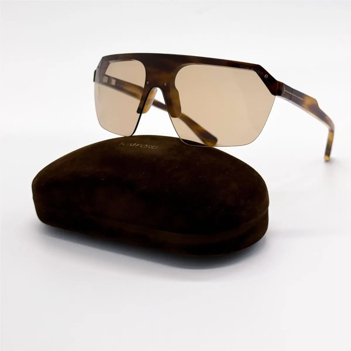Tom Ford Razor Sunglasses TF797 55E Shield Havana/brown Unisex Eyewear FT079