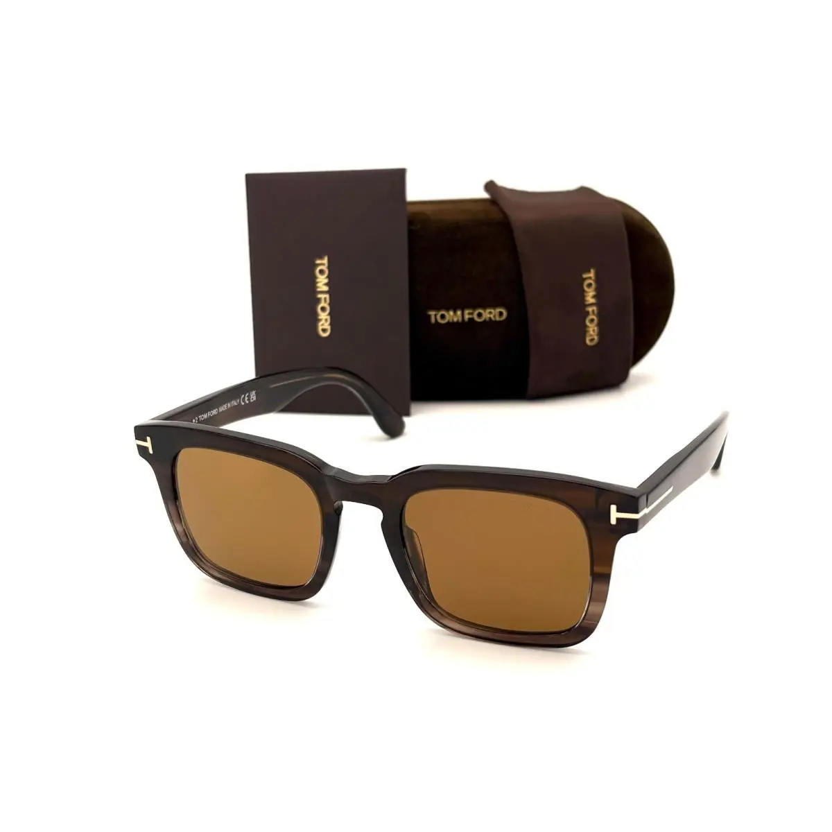 Tom Ford Dax FT0751 55E Coloured Havana / Brown 50mm Sunglasses - Frame: Coloured Havana, Lens: Brown