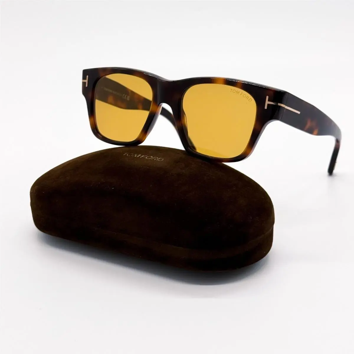 Tom Ford CAINE-02 Sunglasses TF1280 53E Square Havana/yellow Women Eyewear F