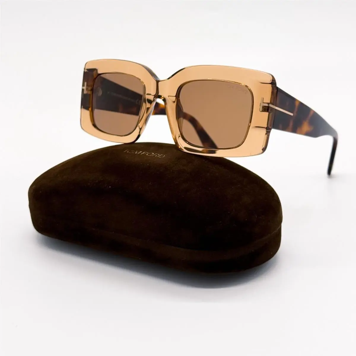 Tom Ford Brigitta Sunglasses TF1188 45E Square Havana/brown Women Eyewear FT