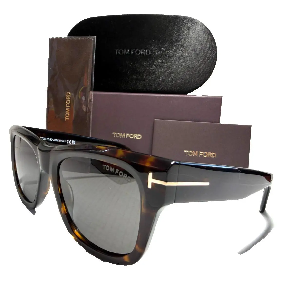 Tom Ford FINN-02 TF1304 52A Dark Havana/grey Lens Sunglasses 53-20