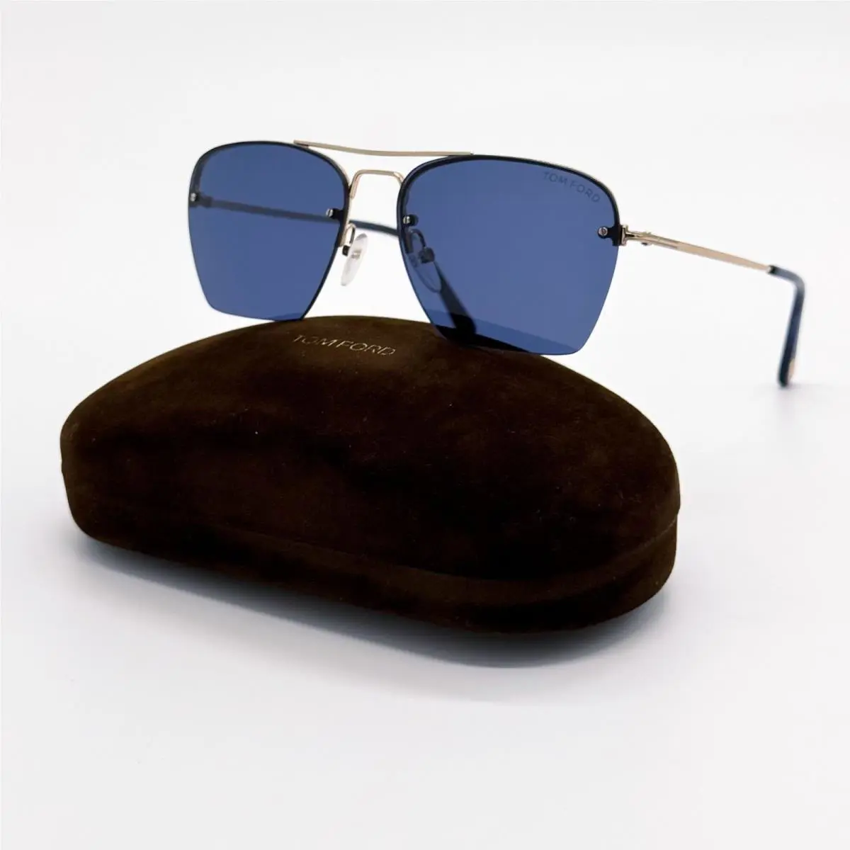 Tom Ford Sunglasses Walker TF504 28V Aviator Gold/blue Women Eyewear FT0504
