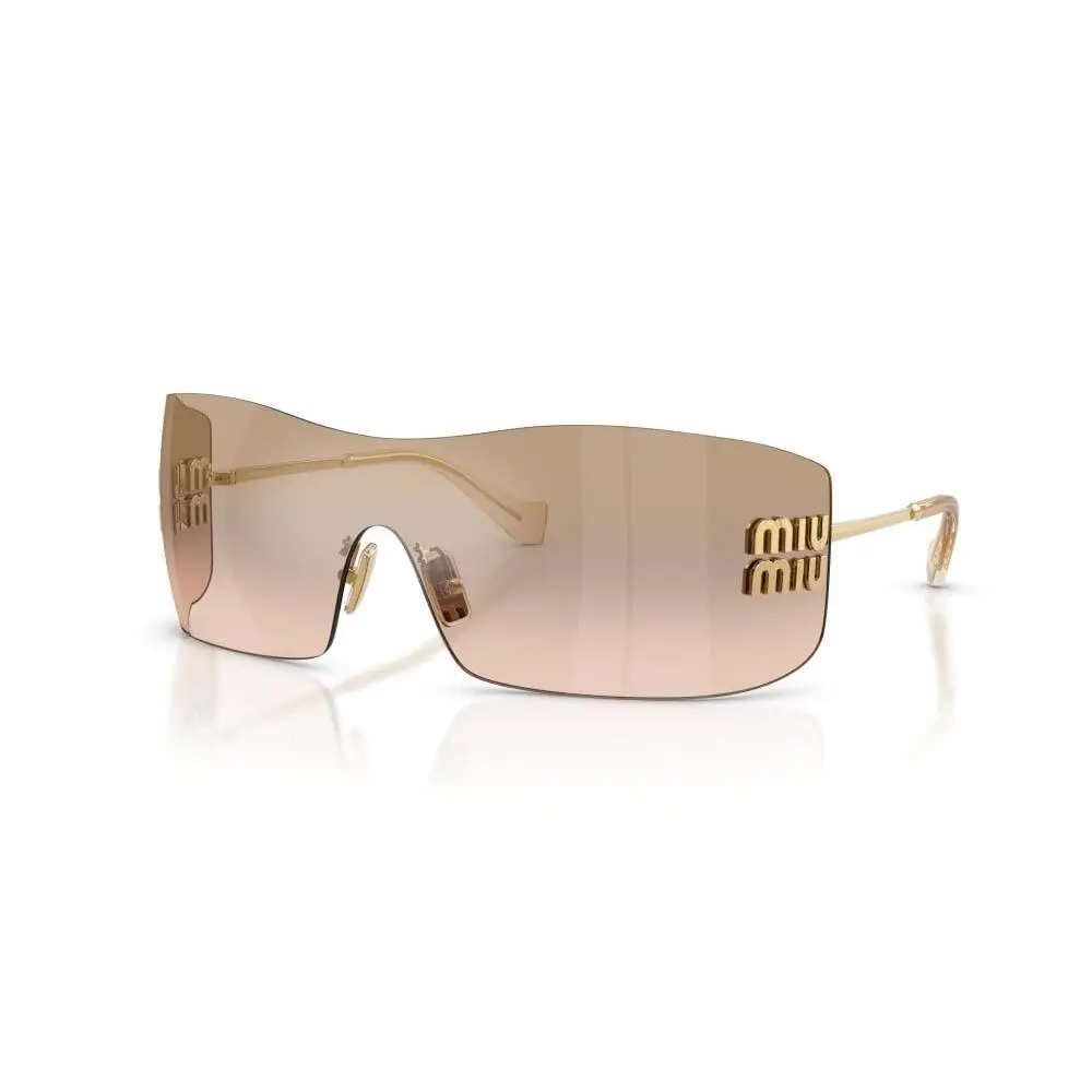 MUB53S 5AK20P 44mm Sunglasses Gold / Light Brown Bronze Mirror Lens by Miu Miu