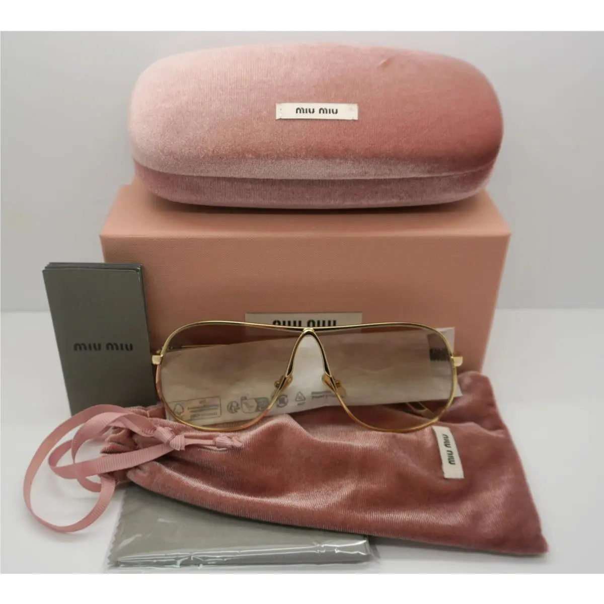 Miu Miu Sunglasses MU A56S 5AK90L Gold Metal Gradient Retro Chic