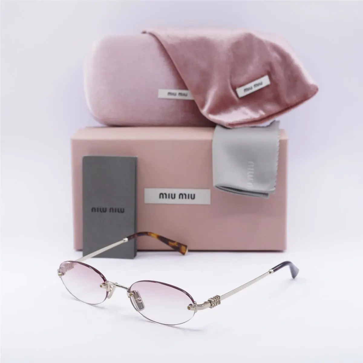 Miu Miu MUA54S ZVN70O Pale Gold/clear Gradient Pink 51-20-140 Sunglasses