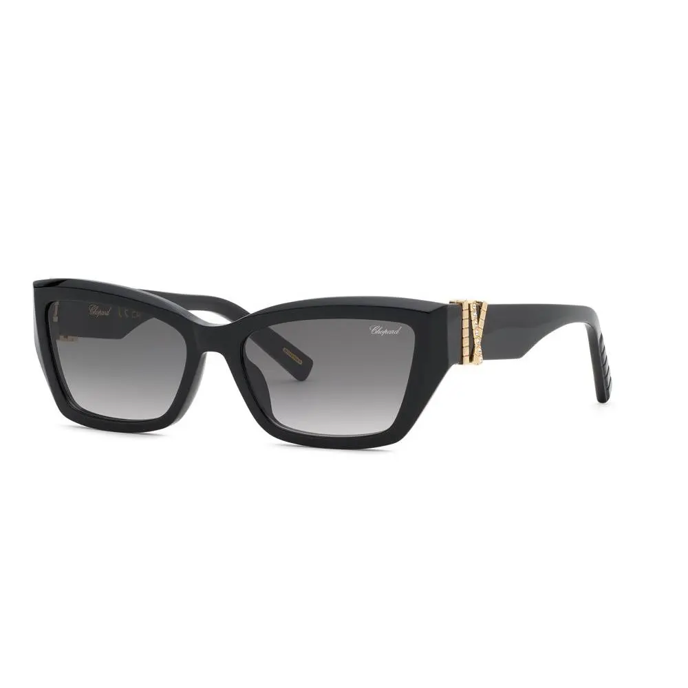 SCH416S Sunglasses 700S Black W Smoke Gradient 57mm Unisex by Chopard