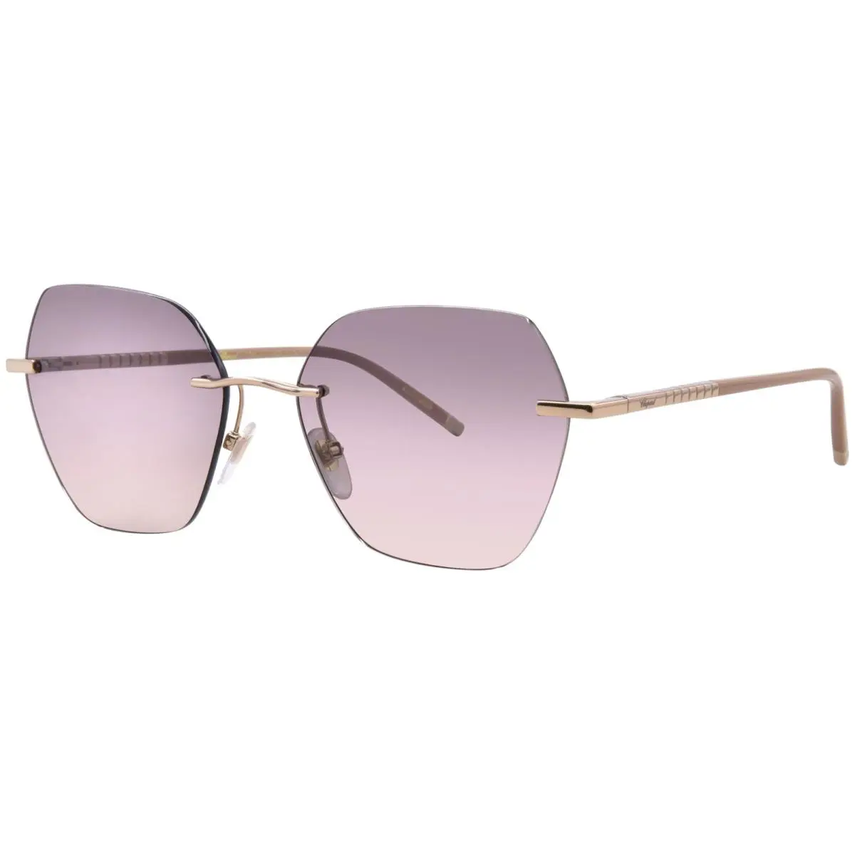 Chopard SCHL88M 300K Sunglasses Titanium Women`s Rose Gold/grey Gradient 56mm - Frame: Pink, Lens: Gray