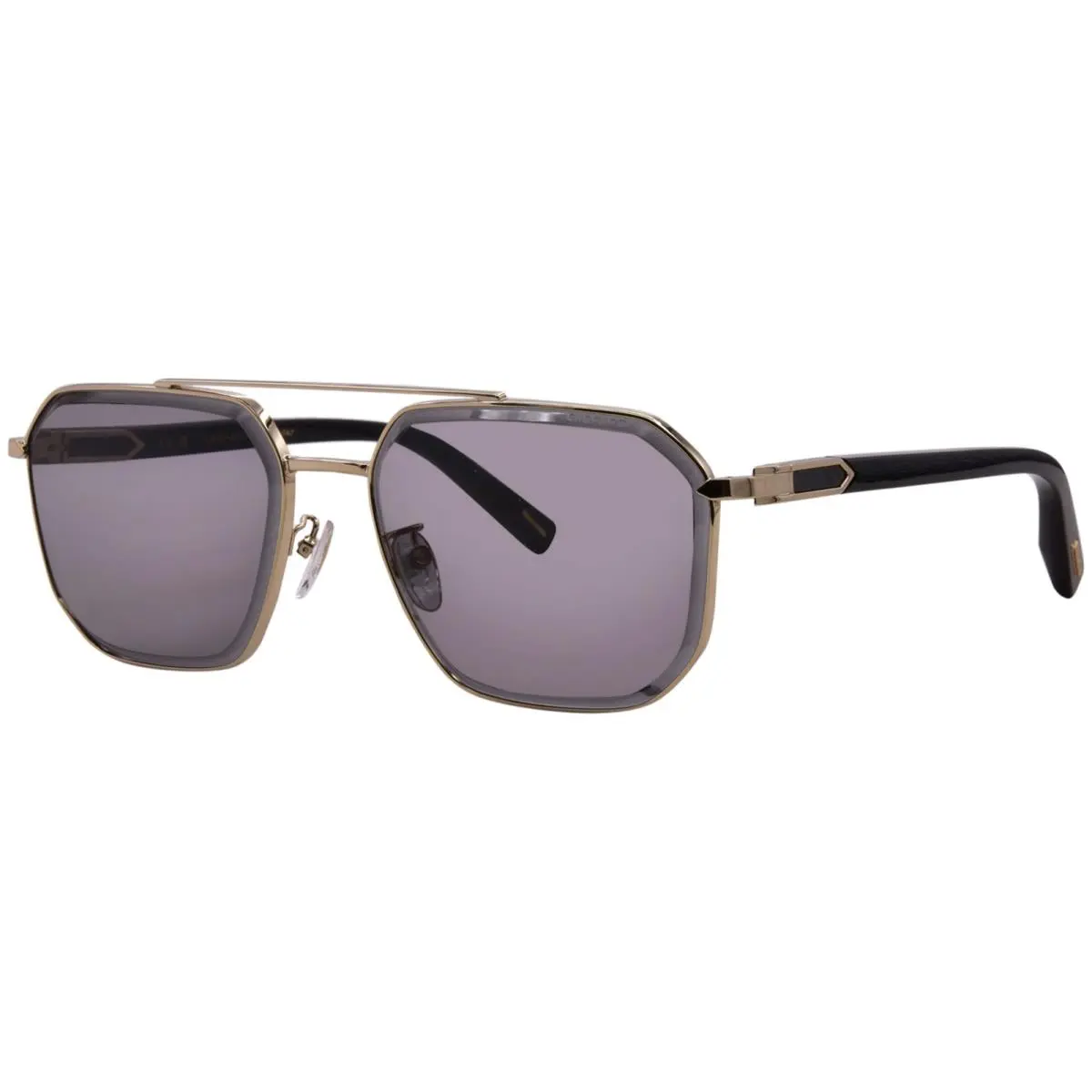 Chopard SCHM40 0300 Sunglasses Men`s Rose Gold/grey Lenses Pilot Style 60mm