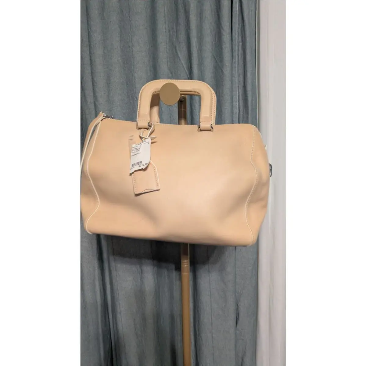3.1 Phillip Lim Beige Bone Doctor Leather Satchel Handbag with Top Handles Zip