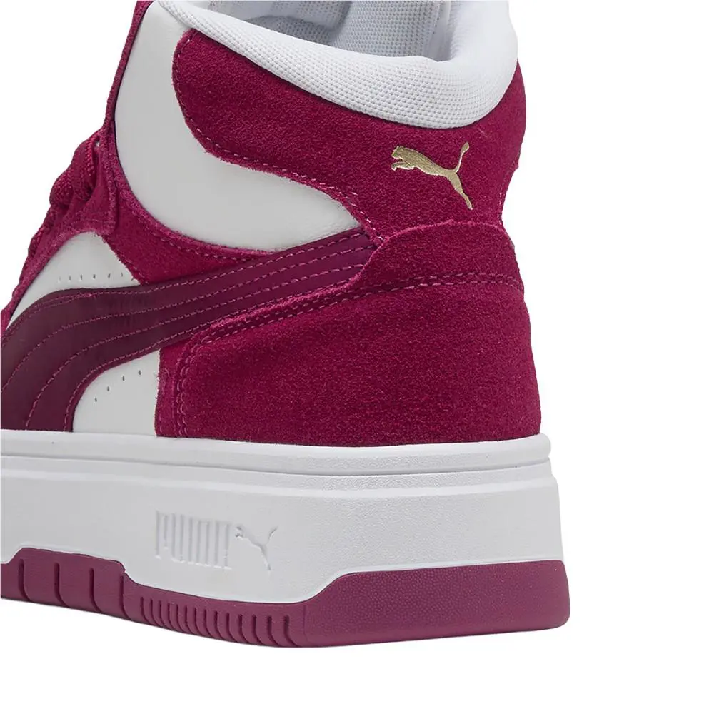 Puma shoes - PUMA Rebound Femme Mid Top Lace Up - 40575301 - Red, White 4