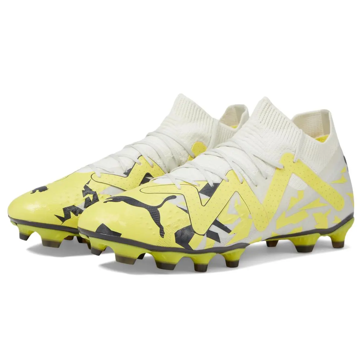 Man`s Shoes Puma Future Match Firm Ground/artificial Ground Soccer Cleats - Sedate Gray/Asphalt/Yellow Blaze