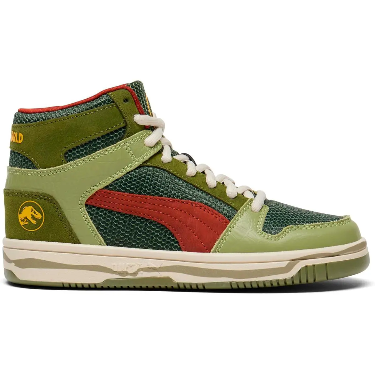 Puma Kids Boys X Jurassic World Rebound High Sneakers Shoes Casual - Green - Green