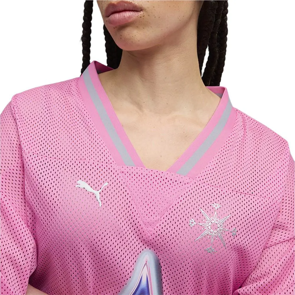 Puma clothing - PUMA Shooting Stars V Neck Short Sleeve Jersey - 63285101 - Pink 3