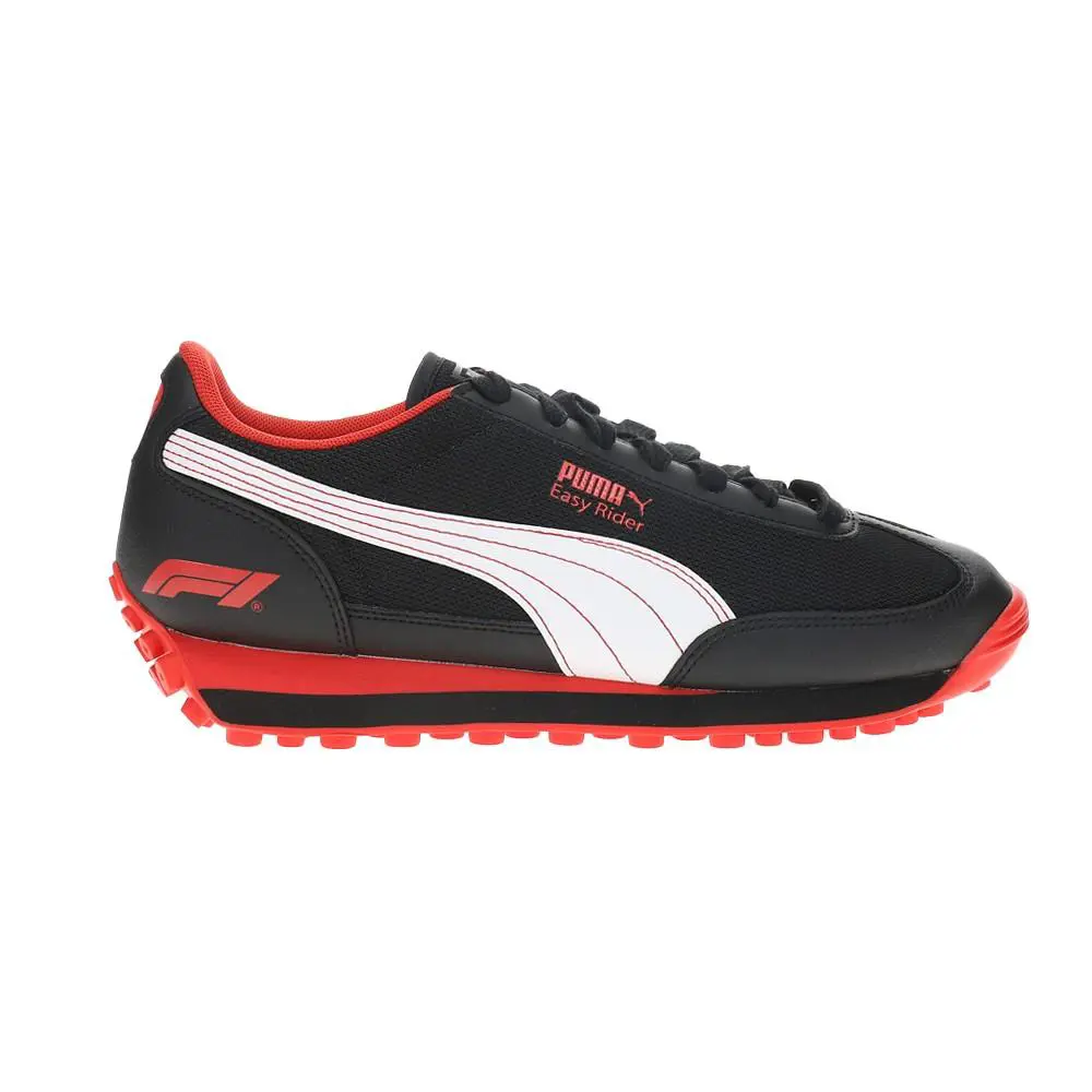 Puma F1 Lvgp Easy Rider Promo Lace Up Mens Black Red Sneakers Casual Shoes 308 - Black, Red